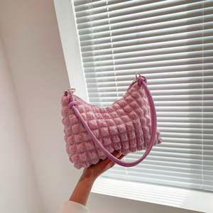 Bolso de Mano de Moda I-0191 con Diseño de Burbujas Arrugadas, Bolso de Hombro de Poliéster Acolchado, Bolso Cruzado para Mujer - Product Image 1