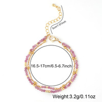Ensemble de bracelets en pierres précieuses naturelles, 5 couleurs, empilables, chaîne dorée, bijoux semi-précieux, style bohème, vente en gros pour femmes