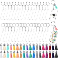 120 Pcs Acrylic Keychain Blanks, 4 Shapes Clear Blank Keychains for Vinyl  Kit Double-Sided for Crafts Ornaments