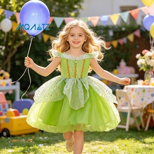 Meiqiai Vestito da <span class=keywords><strong>Principessa</strong></span> Tinker Bell per Bambine Corona Verde Bacchetta Magica Costume da Elfo Natalizio per Bambini XJL05 - Product Image 2