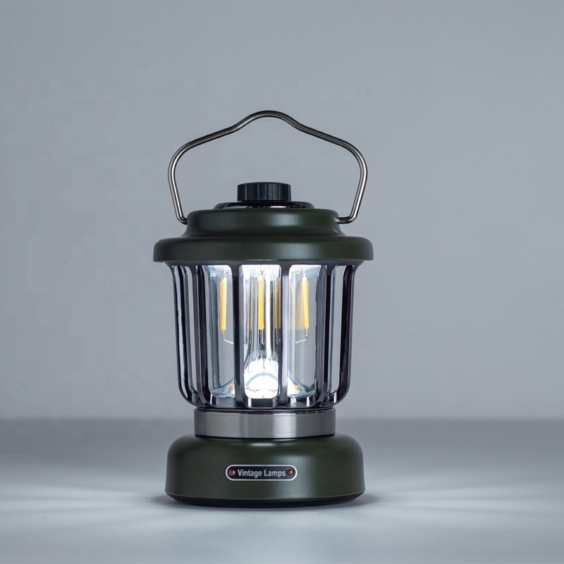 Rechargeable Retro Camping Lights Elegant LED Lanterns Portable Work Light