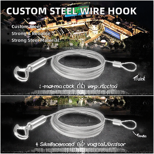 10mm stainless steel cable Stainless Steel Wire Loop Hook Custom Frame Hanger <b>Rope</b> <b>Light</b> Lamp Manufacturing Steel cable - Product Image 2