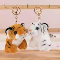 Gantungan Kunci Boneka Harimau Kecil Simulasi, Figur Harimau Putih Lucu, Liontin Tas Sekolah, Hadiah Anak-Anak