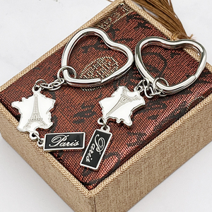 France Paris <span class=keywords><strong>Eiffel</strong></span> tháp kim loại Keychain Paris bản đồ du lịch lưu niệm vòng chìa khóa kim loại mô hình sáng tạo Keyring cho món quà giáng sinh - Product Image 4