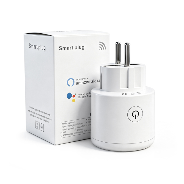 Custom Firmware ESP32 Smart Plug EU 16A 20A WiFi Power Socket Outlet Energy Monitor OEM Available CE RoHS