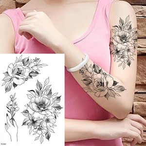 Tatuaje Temporal Impermeable de Rosa Grande, Flor, Mariposa, Pájaro, Estilo Hipster, para <span class=keywords><strong>Mujer</strong></span>, Hombre, Brazo, <span class=keywords><strong>Pierna</strong></span>, Arte Corporal, Tótem - Product Image 6