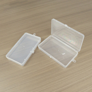 Rectangular Transparent Plastic Storage <b>Box</b> 17.4X9.9X2.7Cm Covered Office Organizer For Electronic Parts And Pens - Product Image 3