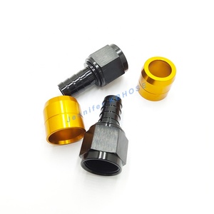 -10 AN10 <span class=keywords><strong>à</strong></span> <span class=keywords><strong>sertir</strong></span> en caoutchouc <span class=keywords><strong>à</strong></span> plein débit sur les extrémités du tuyau avec des colliers <span class=keywords><strong>à</strong></span> <span class=keywords><strong>sertir</strong></span> de couleur or pour tuyau de course en caoutchouc CPE tressé en acier inoxydable - Product Image 6