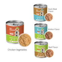 Aliments pour animaux de compagnie en gros : Viande de poulet, bœuf, thon, saumon en conserve, recette personnalisée pour chiens et chats, friandise humide pour animaux de compagnie pour la vente au détail