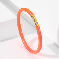 Nouvelle Tendance 2026 : Bracelet en Silicone Coloré Effet Gelée, Luxe, Alliage Plaqué, Incrustation de Cristaux, Style Ethnique, Bijou Tendance pour Femme