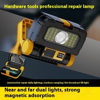 Lampe de plongée LED solaire portable étanche IP65 avec boîte à outils intégrée, rechargeable par USB, batterie au lithium 1800 mAh, corps en ABS magnétique