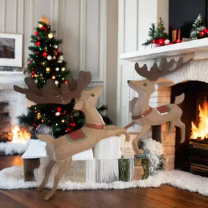 Decoração de Natal e Páscoa, decoração de Natal e Páscoa, champanhe, veado duplo de 24 polegadas, coelho de Páscoa ao ar livre, 24 polegadas