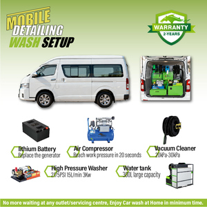 Lichima 4in1 máy giặt áp lực máy nén khí máy hút bụi di động tự động chi tiết Thiết bị rửa xe van thiết lập - Product Image 3