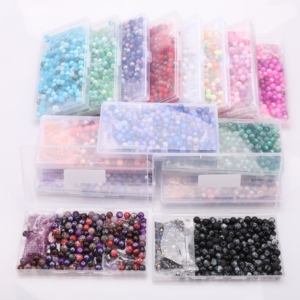 Zhubi 15 색 모듬 라운드 유리 구슬 키트 900pcs 색상 변경 시리즈 보석 만들기에 대 한 천연석 크리스탈 비즈 - Product Image 1