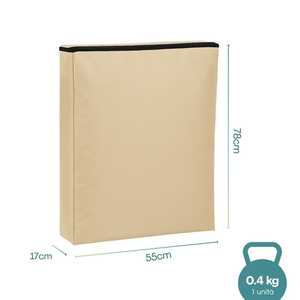 Sac à dos en tissu Oxford 55x17x78 cm avec fermeture éclair sur 3 côtés, bretelles réglables, couleur beige - Product Image 2