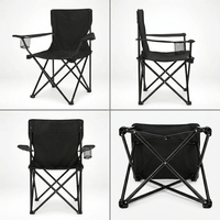 Chaise de camping portable, chaise de plage pliable, chaise de pique-nique d'extérieur avec accoudoirs et porte-gobelet pour le jardin, les voyages et les loisirs
