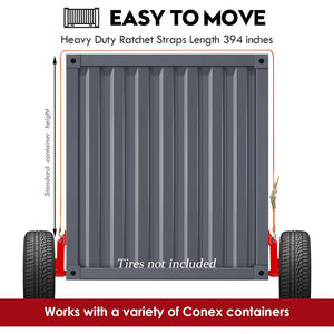 Kit de Ruedas y Ejes para Contenedores de Envío, 2 Unidades, Recién Mejorado, 6 Birlos, Kit de Ejes Atornillables para Transporte de Contenedores - Product Image 6