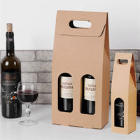 Großhandel Sac Cadeau Benutzerdefiniertes Logo-Design Bedruckte Handtaschen für Wein Geschenkverpackung Papiertüten für Rotwein-Flaschen