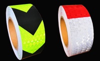 Pegatina Reflectante con Flecha Fluorescente Amarilla, Roja y Blanca, Autoadhesiva, Marca Guangan, con Adhesivo Incorporado, Qingdao