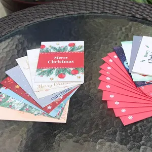 การ์ดของขวัญวันเกิดกระดาษรีไซเคิลพิมพ์โลโก้แบบกำหนดเองการ์ดขอบคุณคริสต์มาสพร้อมซอง - Product Image 1