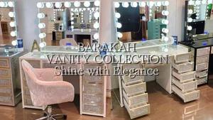 Tocador de Maquillaje Popular en Europa con Espejo Iluminado LED, Altavoz Bluetooth LED RGB y Gran Almacenamiento - Product Image 3