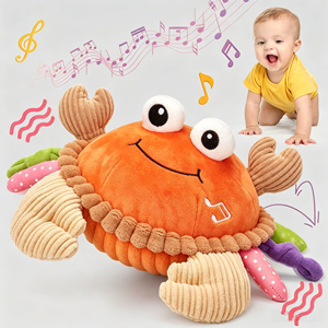 Funboxes Musical Crawling Crab Plush Toy 40 Chansons & Fonction d'Enregistrement Jouet Musical <span class=keywords><strong>pour</strong></span> Bébé qui Danse, Marche, Se Déplace et Rebondit - Product Image 2