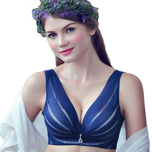 Women's <strong>No</strong> Underwire Thin <strong>Bra</strong> Cover Plus Size 3/4 Cup Solid Pattern Thongs <strong>Bra</strong> Breathable Eco-Friendly - Product Image 2