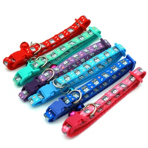 <span class=keywords><strong>Chiot</strong></span> mignon Imprimer Réglable Nylon Courroie Collier Pour <span class=keywords><strong>Chiot</strong></span> Collier Pour Chats Collier Pour Chats Collier Avec Cloche Colar - Product Image 2