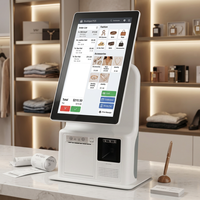 Kiosque de paiement pour boutique, système Windows, écran tactile FHD 15,8 pouces, kiosque en libre-service pour supermarché, imprimante de reçus, terminal de point de vente
