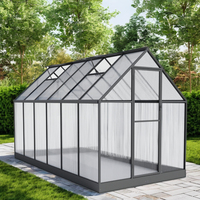 Serre installation rapide Polycarbonate mur toit évent solide cadre en aluminium traité sous pression extérieur arrière-cour plante domestique