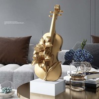 Livraison directe Sculptures de violon créatives pour ornements de salon décorations artisanales en résine pour la maison modèle de violon