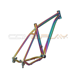 Vente en gros Cadre d'essieu traversant VTT en titane avec frein à disque et crochet de queue dissimulé pour vélos de montagne avec BSA <span class=keywords><strong>BB</strong></span> - Product Image 1