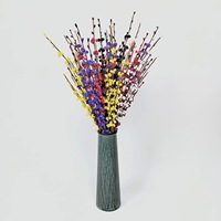 YL 55cm Buket Melati Buatan Berlapis PE, Bunga Plum dan Forsythia dengan Warna Cat untuk Dekorasi Rumah, Ornamen Liburan, Stok Tersedia