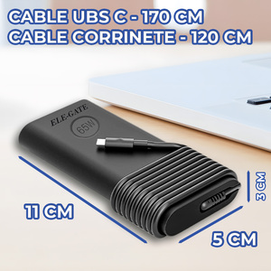 อะแดปเตอร์ชาร์จแล็ปท็อป Ele-Gate 65W Type C สำหรับ Dell 100-240V 50-60Hz - Product Image 4
