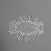 Applique en dentelle guipure de luxe, fantaisie et traditionnelle, en polyester, avec motif floral ovale, pour vêtements féminins et sous-verres décoratifs