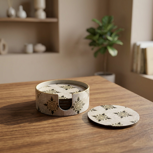 Handcrafted Modern Polished Wooden Round Coasters Natural Wood Beverage Set Drink <b>Mats</b> Coffee Tea Wine Glasses Table <b>Plate</b> Dish - Product Image 3