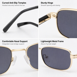 Lunettes de soleil Sunray Box Front Slim Rim en métal et acétate : un look épuré, frais et moderne, protection optimale contre la lumière du jour pour les balades en ville. - Product Image 5