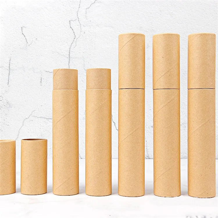 IBELONG 3.5x20.7cm Kraft Paper Tube Packaging Cardboard Paper Tube for Pencils and Gifts