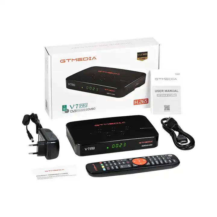 GTMedia V7 PRO DVB-S/S2/S2X + T/T2 dijital TV kutusu CA kart yuvası ve çok odası uydu alıcısı karasal dekoder USB wifi program kilidi