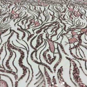 Nastro in Pizzo Europeo Americano Africano, Tessuto a Maglia con Perline e Ricami, Broccato 100% Seta per Accessori - Product Image 2