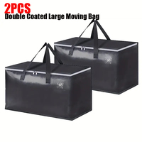 Ensemble de 2 sacs de déménagement noirs, sacs de rangement cubiques de grande capacité avec fermeture éclair, poignées renforcées, organisateur de vêtements