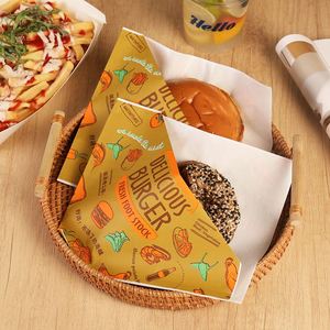 Bolsas de Papel Biodegradables y Reciclables Ecológicas de Alta Calidad Personalizadas, Resistentes al Aceite, de Grado Alimenticio, para Hamburguesas y Comida Rápida - Product Image 1