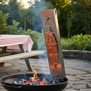 Brochetas Reutilizables Personalizables de Acero Inoxidable 304, Soporte para Pescado para Barbacoa y Tabla para Salmón, Cocina al Aire Libre - Product Image 1