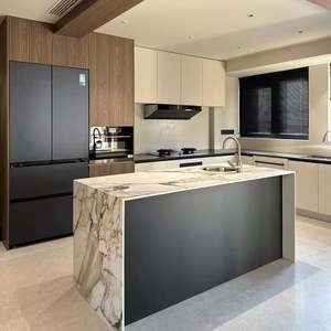 Ensemble d'armoires de cuisine modernes en mélamine, îlot de cuisine de luxe de haute qualité, sur mesure - Product Image 1