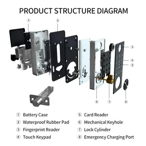 Home Electronic Fingerprint Deadbolt With Remote Ttlock Tuya 1 Side Electric Deadbolt Lock