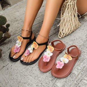 606 Nuevas <span class=keywords><strong>Chanclas</strong></span> de Dedo Grandes, Modernas y Versátiles, Zapatos de Playa con Decoración Floral, Sandalias de Moda para <span class=keywords><strong>Mujer</strong></span> - Product Image 2