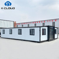 Maison préfabriquée pliable extensible moderne de luxe de 40 pieds, maison préfabriquée mobile isolée résistante aux ouragans de 20 pieds avec meubles
