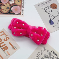 Bandeau perlé avec nœud papillon perlé Bandeau pour le visage spa