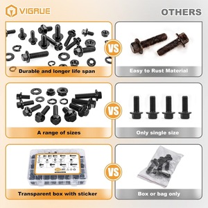 M6 M8 <b>Flange</b> Hex <b>Bolt</b> Nut Washer Kit 10.9 Alloy Steel Black Zinc For Auto Repair - Product Image 4