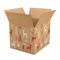 Boîte en carton ondulé personnalisée en kraft, style nordique, pour emballage cadeau de Noël, idéale pour les marques de vente au détail et la livraison en gros pendant les fêtes